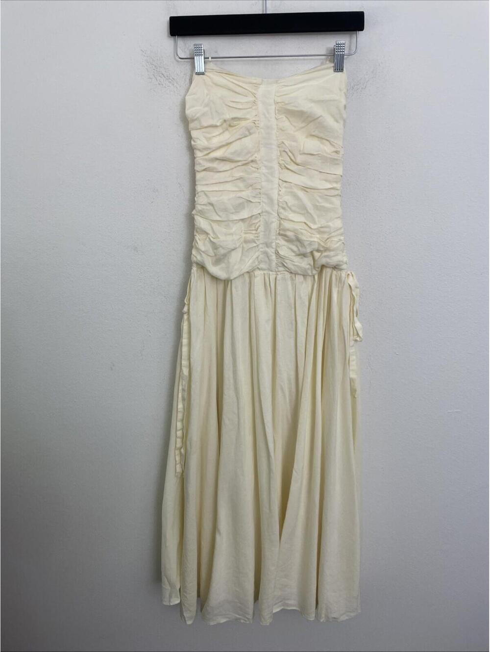 ASTR THE LABEL long DRESS cream strapless dress size M NWT $168msrp - Picture 6 of 11